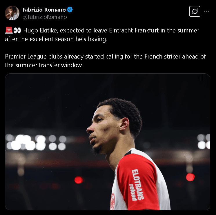 Hugo Ekitike Transfer News