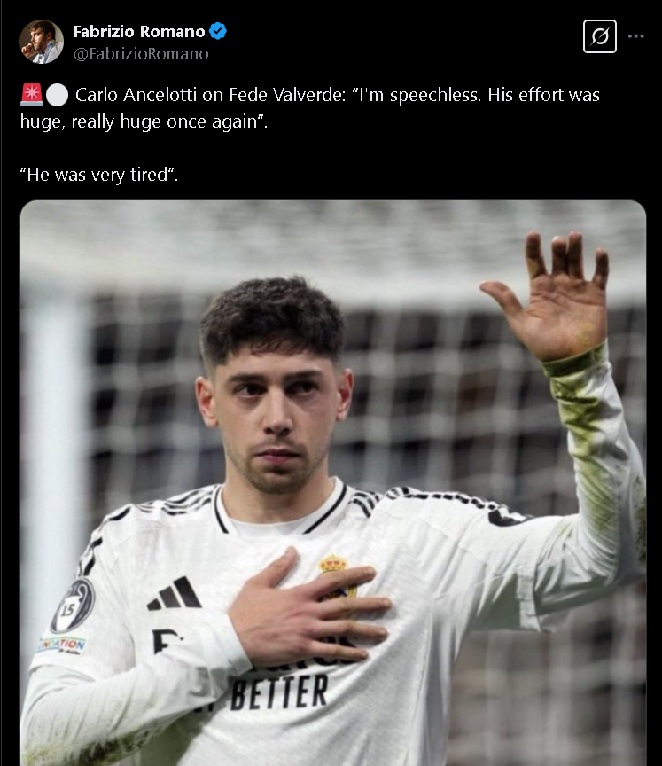 Carlo Ancelotti on Fede Valverde After Real Madrid Win 